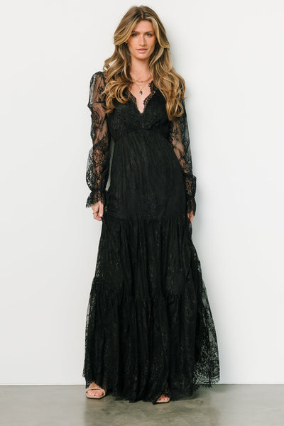 Buy Friends Like These Black Lace Yoke Mini Long Sleeve Dress from the Next  UK online shop